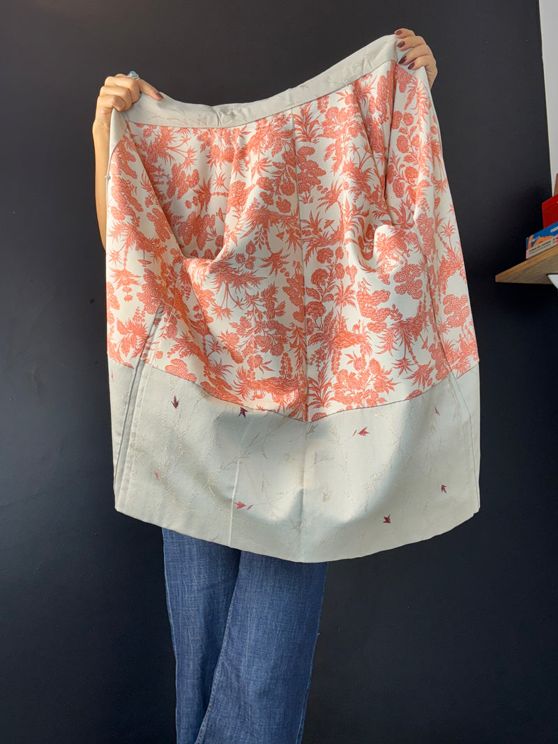 Haori Ice Silver with Metallic Leaves Embroideries