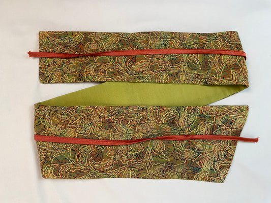 Asymmetrical Belt Made from Kimono Silk Fabric Green