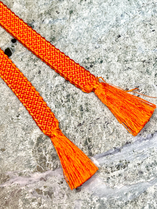 Haorihimo Belts Orange in Silk (set of 2)