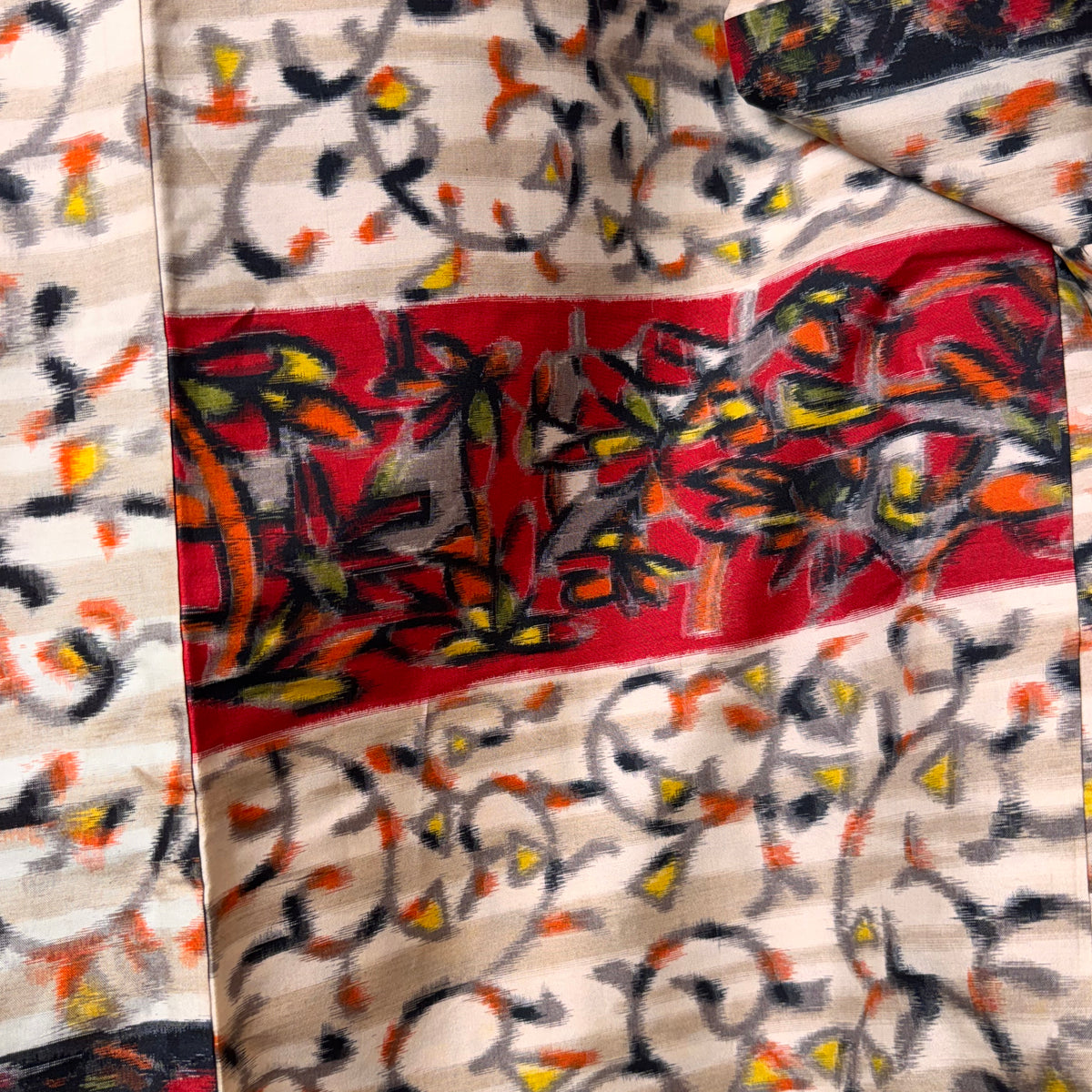 Haori Meisen Tsumugi Colorful Branches in Silk
