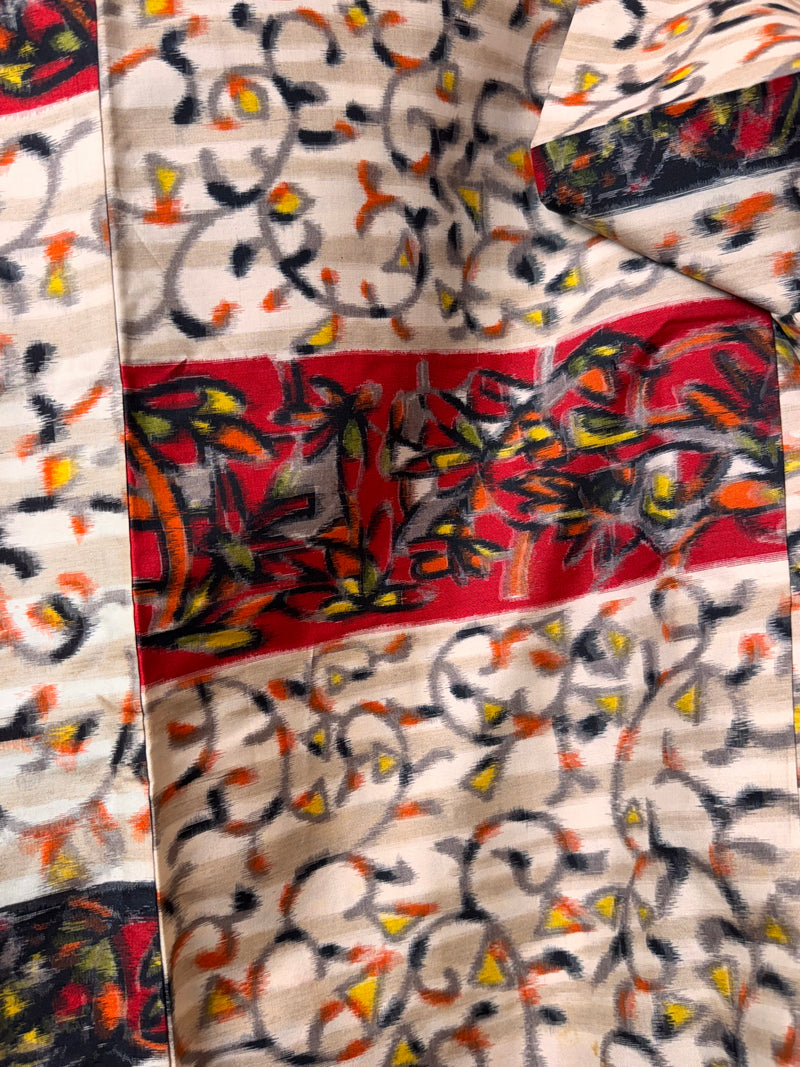 Haori Meisen Tsumugi Colorful Branches in Silk