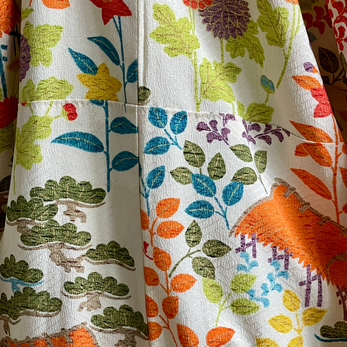 Kimono Furisode Japanese Spring Garden in Silk