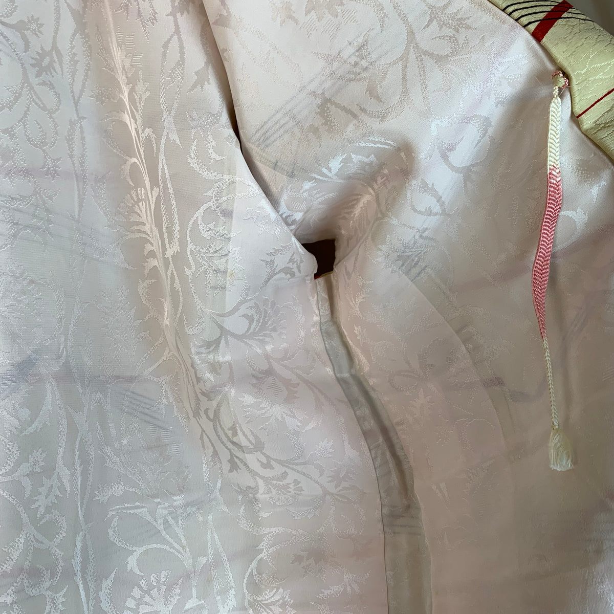 Haori Modern Art in Pale Yellow Silk