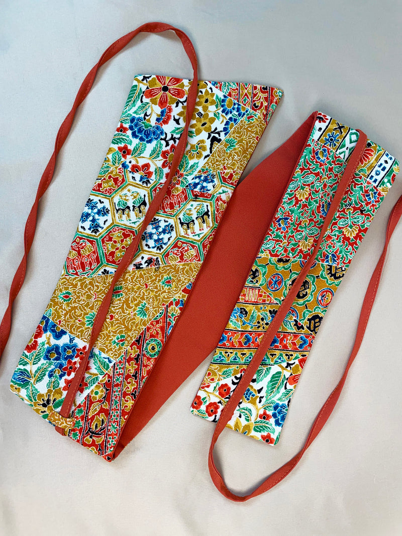 Asymmetrical Belt Made from Kimono Silk Fabric Jardin