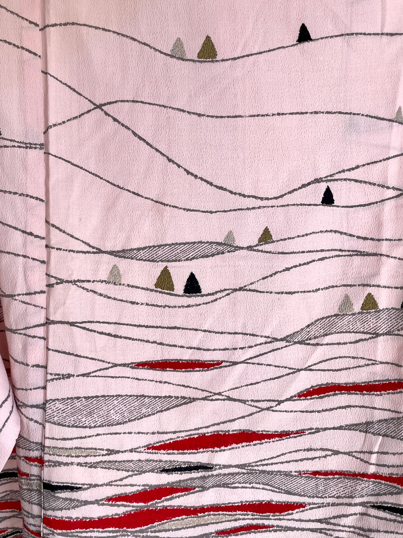 Haori Pastel Pink Crayon in Mixed Silk