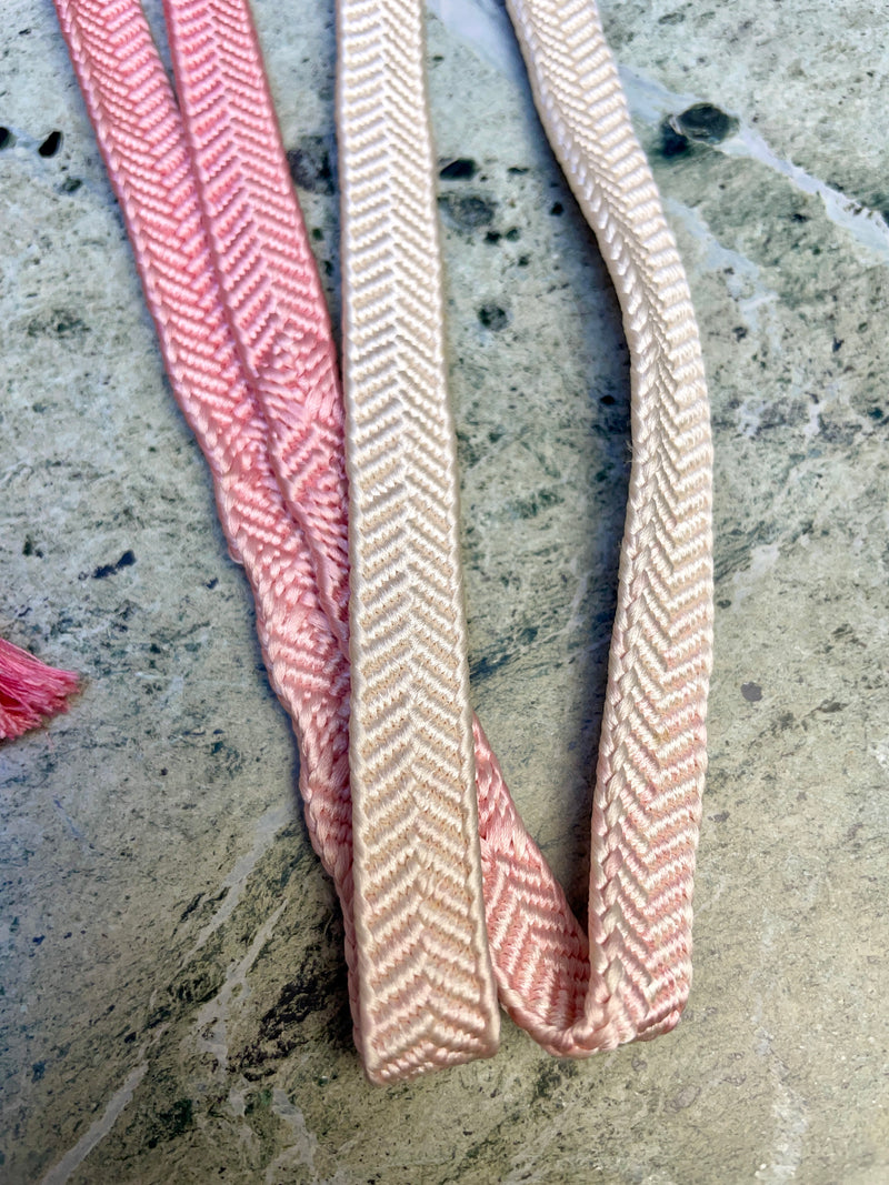 Obijime Flat Pink and White Ombre