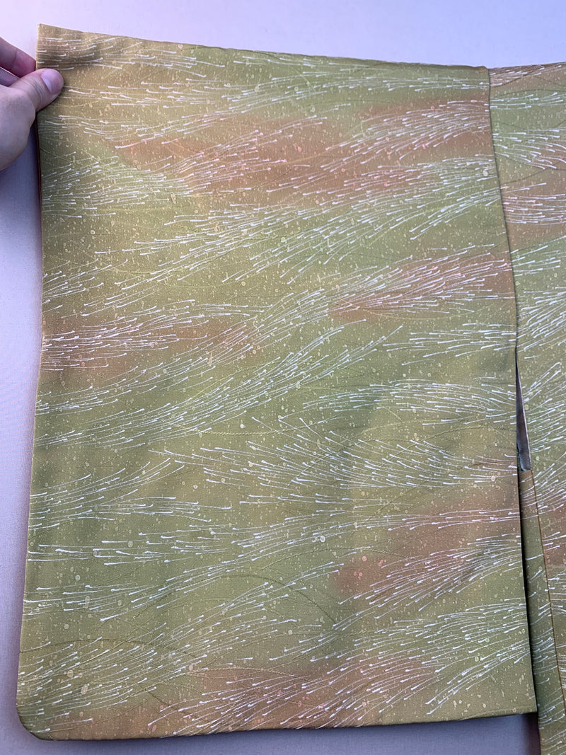 Haori Maccha with Textures in SIlk