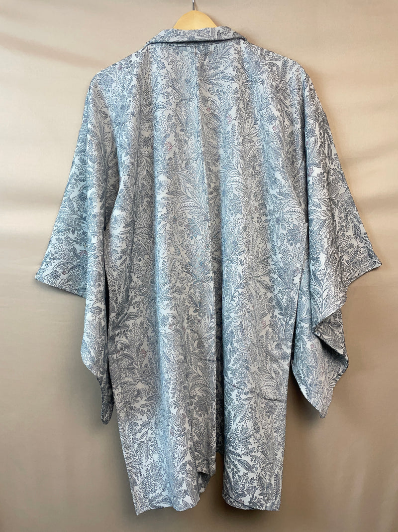 Haori Jaquard Ice Mint With Metallic Plants