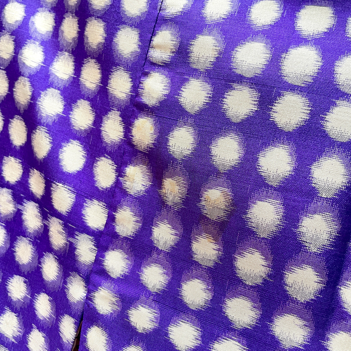 Michiyuki Jacket Antique Polka Dots in Purple in Tsumugi Silk