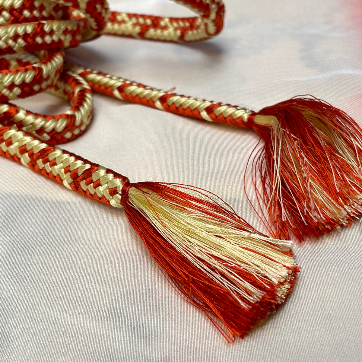 Obijime Flat Braided Orange and Yellow
