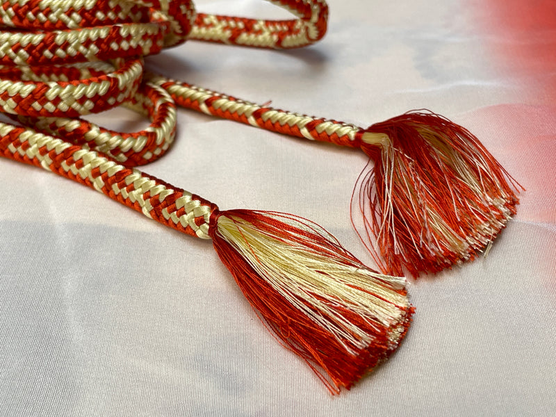 Obijime Flat Braided Orange and Yellow