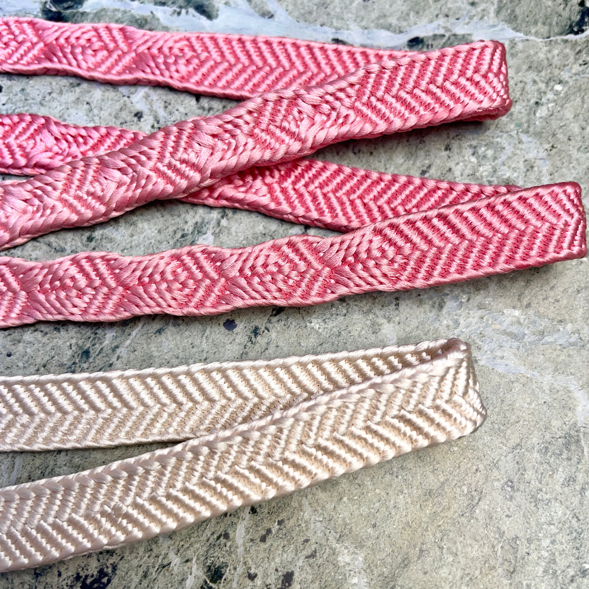 Obijime Flat Pink and White Ombre
