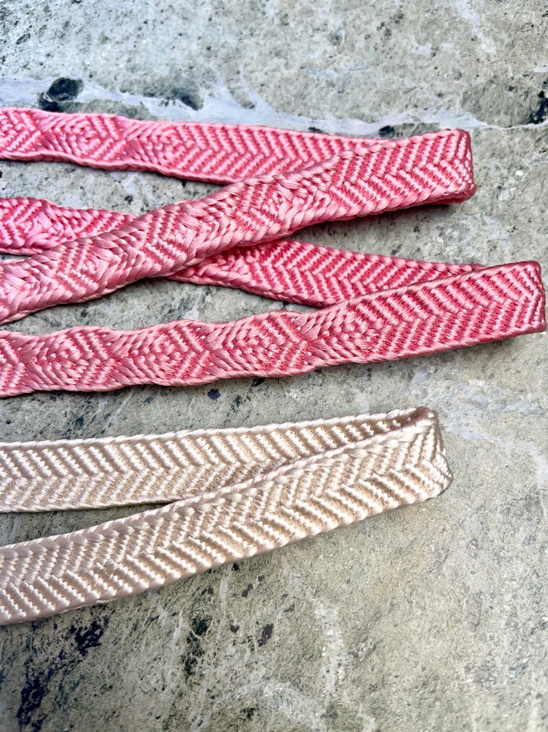 Obijime Flat Pink and White Ombre