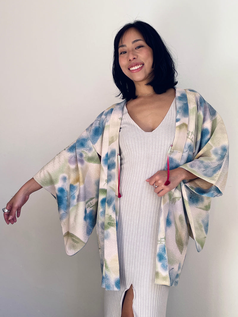 Haori Dreamy Watercolor Garden in Silk
