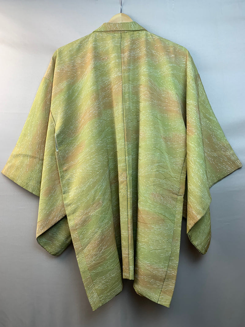 Haori Maccha with Textures in SIlk
