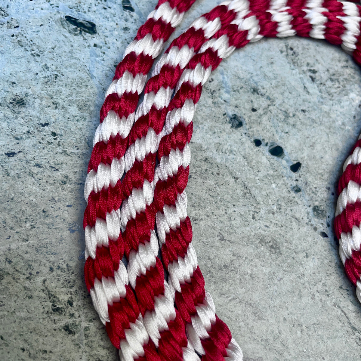 Obijime Belt Round Braided Peppermint Red White