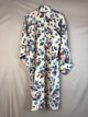 Kimono Off White Crepe with Stencil Dyed Plants