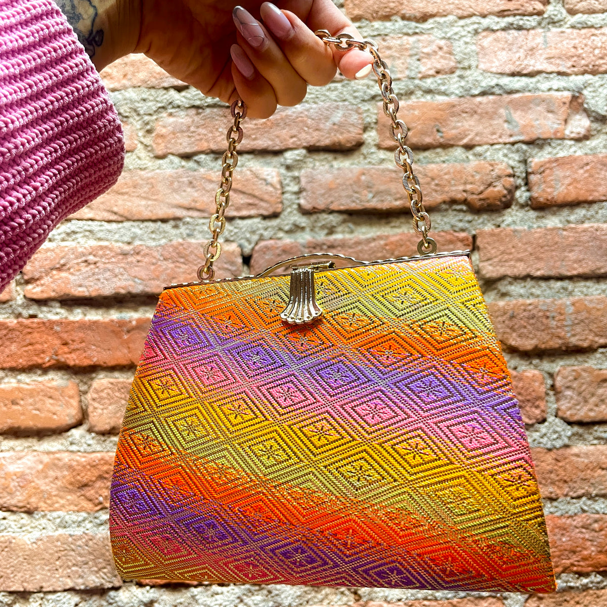 Kimono Handbag Muticolored Pattern