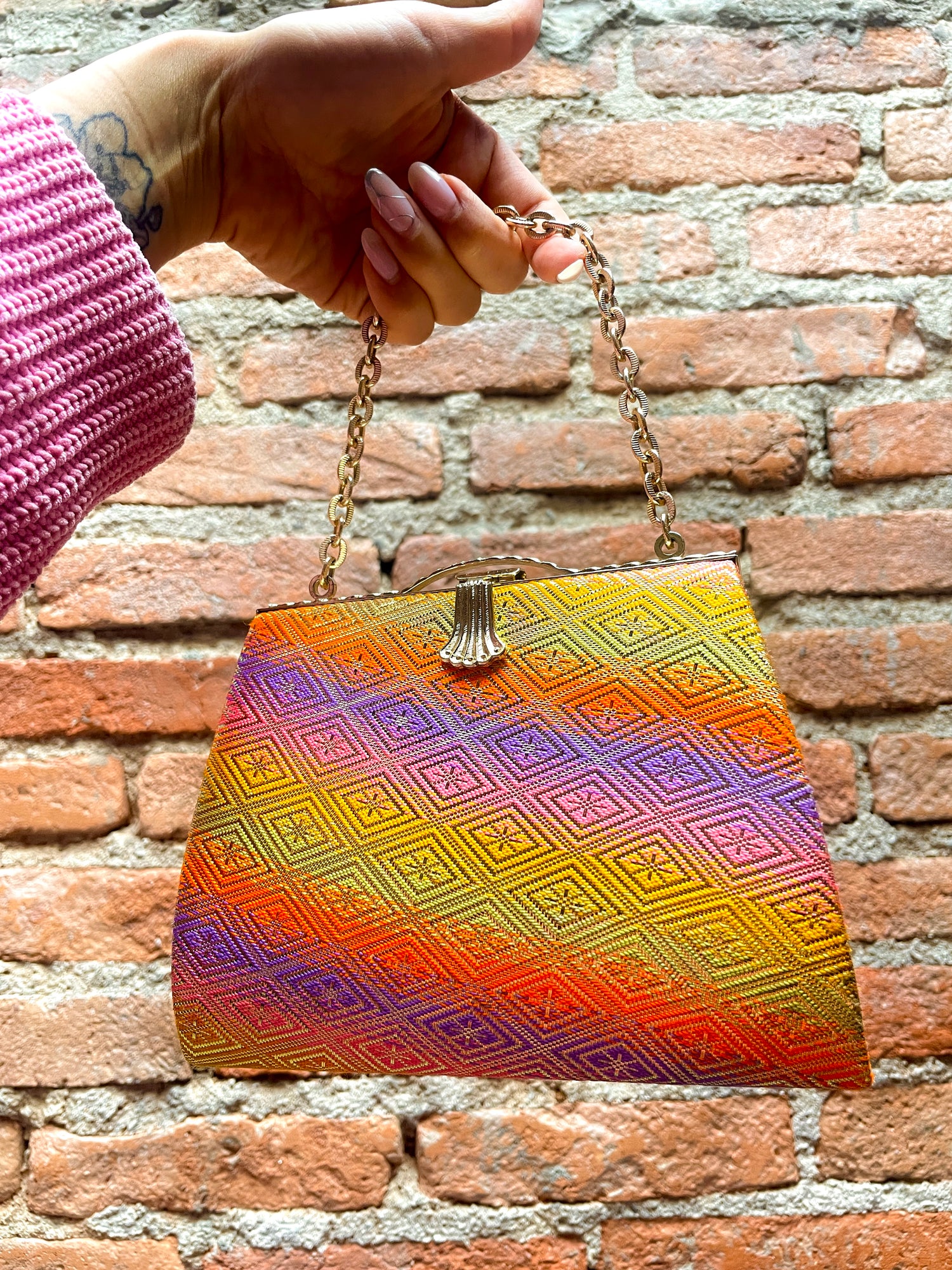 Kimono Handbag Muticolored Pattern