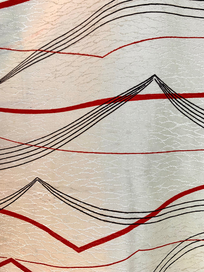 Haori Modern Art in Pale Yellow Silk
