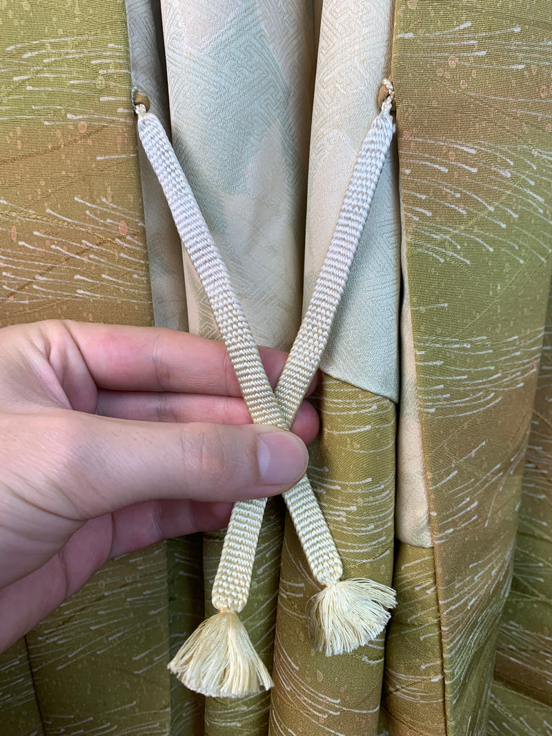 Haori Maccha with Textures in SIlk