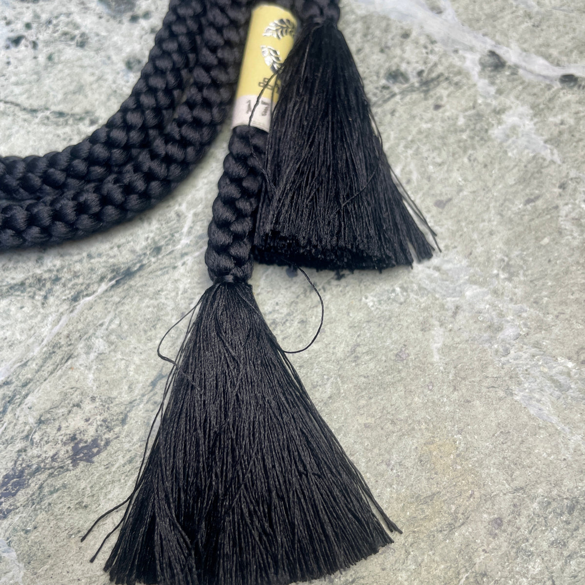 Obijime Belt Round Braid Black in Silk