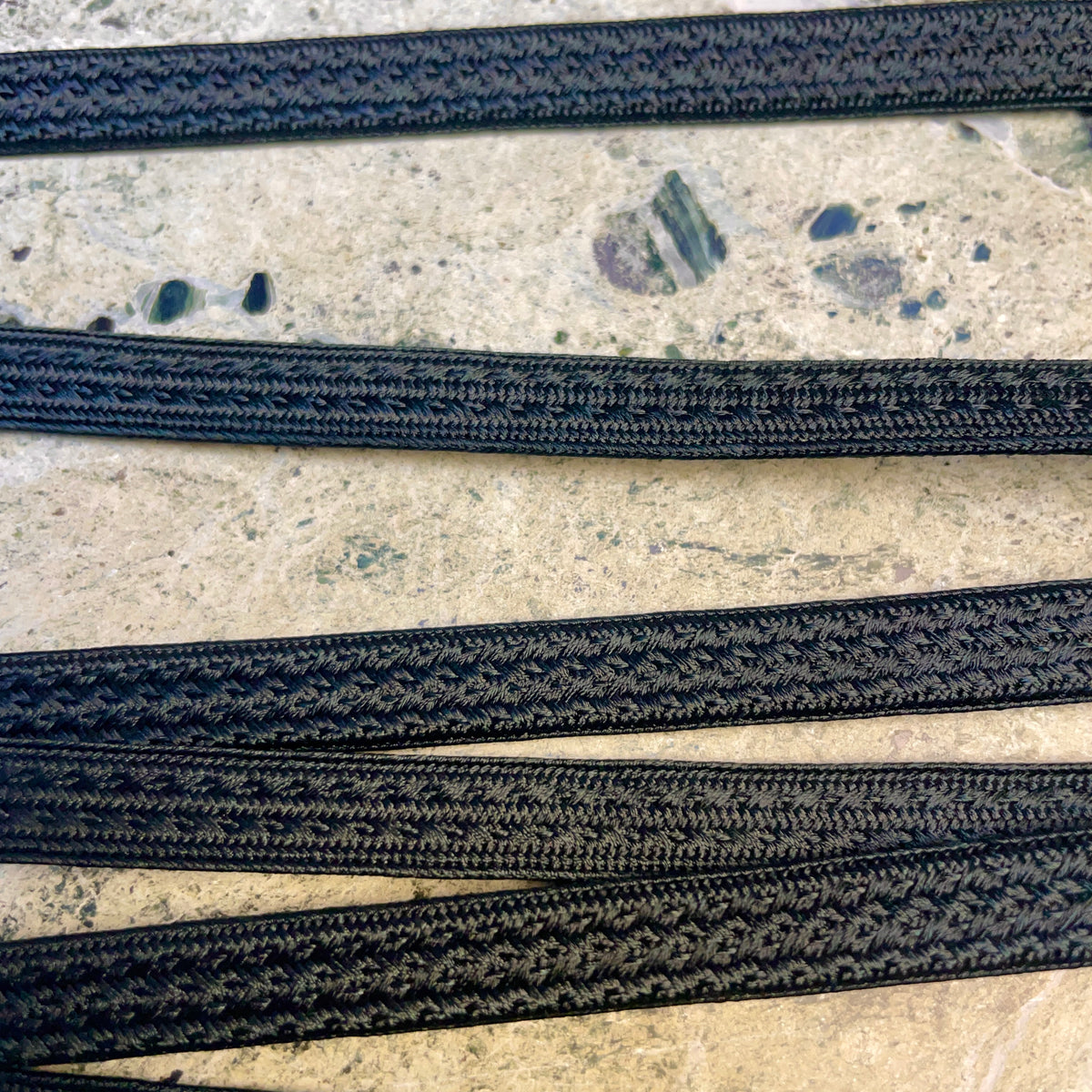 Obijime Belt Flat Black Braid in Silk