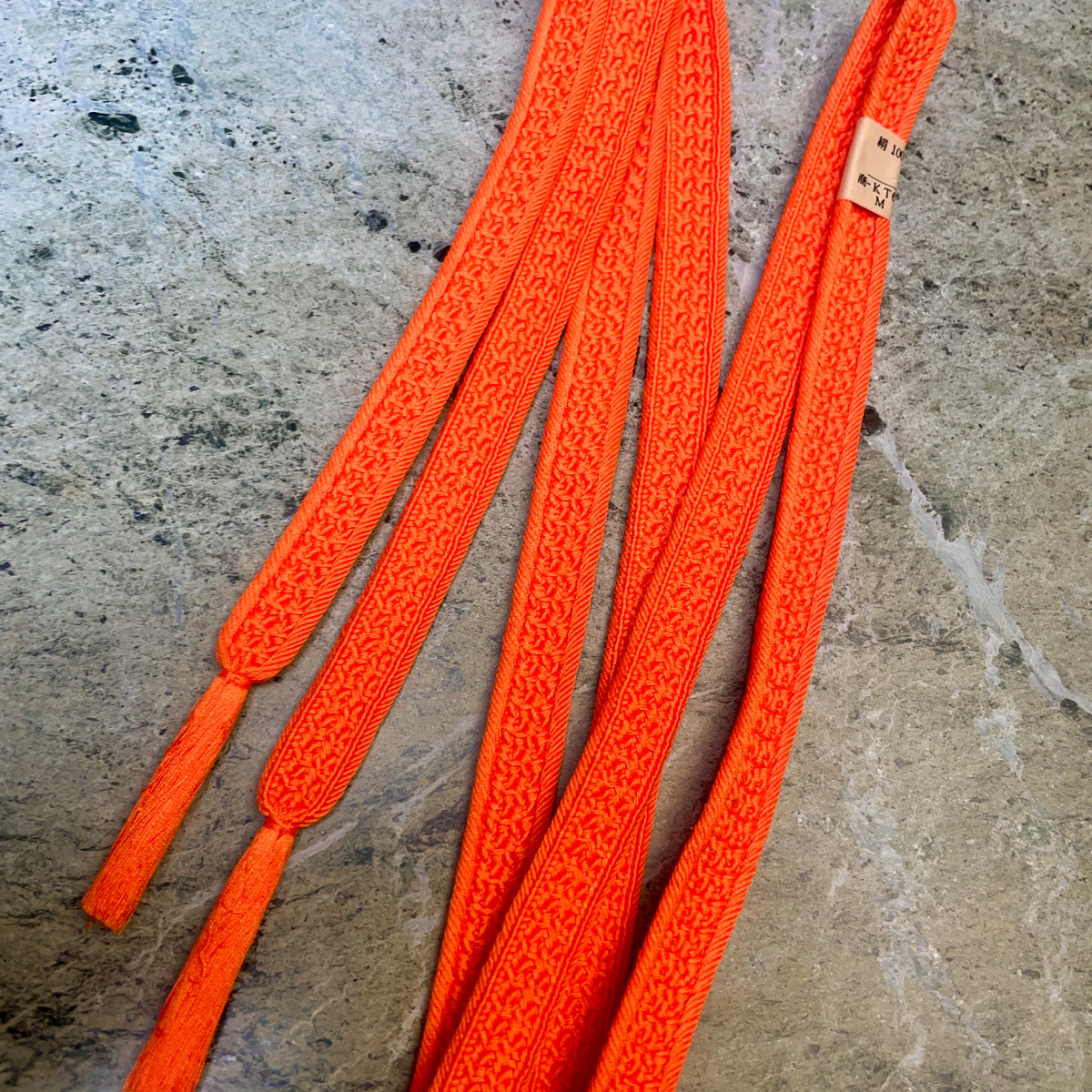 Obijime Belt Flat Salmon Orange in Silk