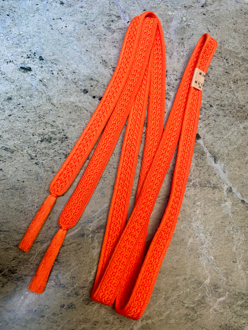 Obijime Belt Flat Salmon Orange in Silk