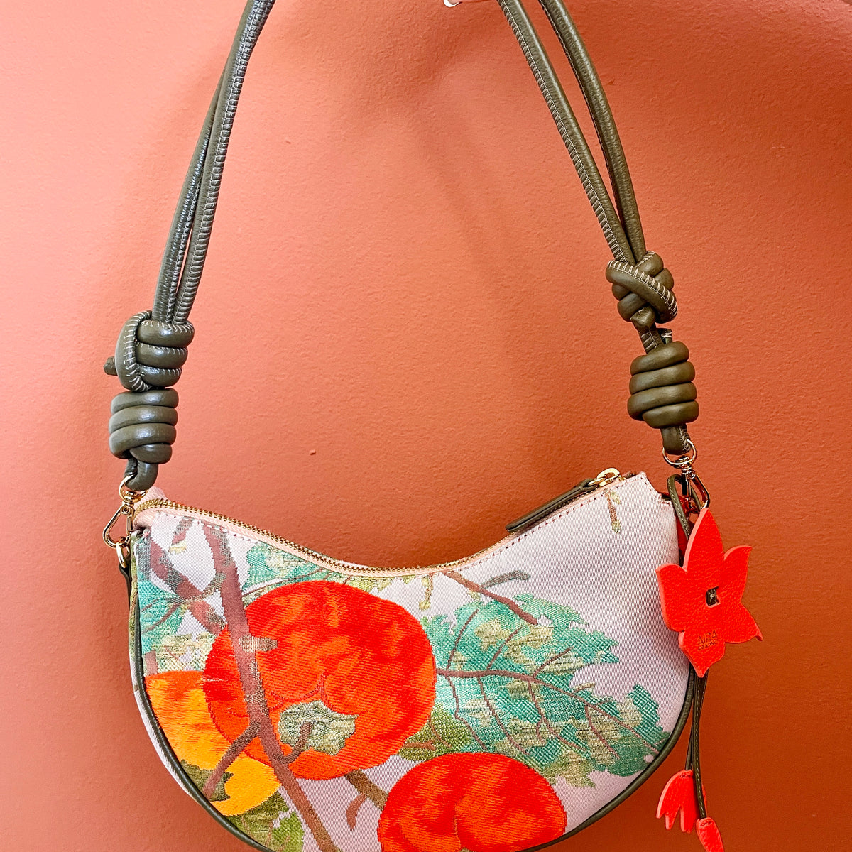 AIKO BAG Persimmon Caqui from Japanese Obi sash