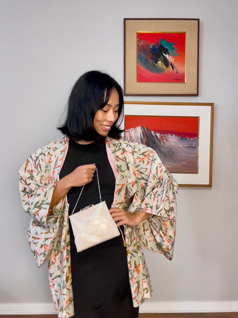 Haori Double Layerd Leaves Cutouts with Shimmer