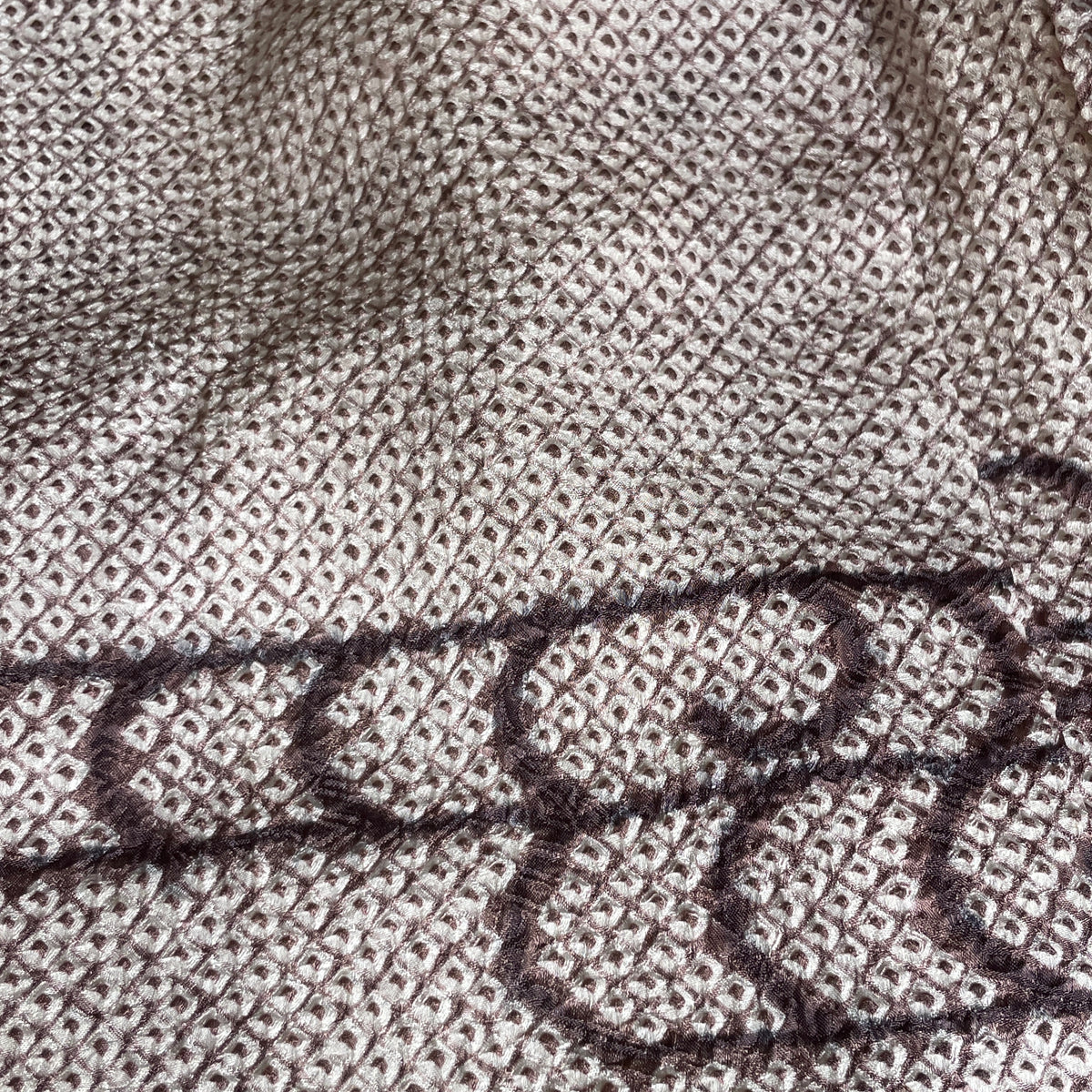 Haori Clouds Grey in Shibori Technique in Silk