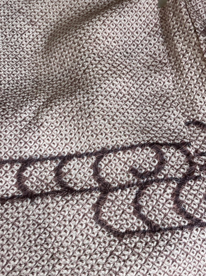 Haori Clouds Grey in Shibori Technique in Silk