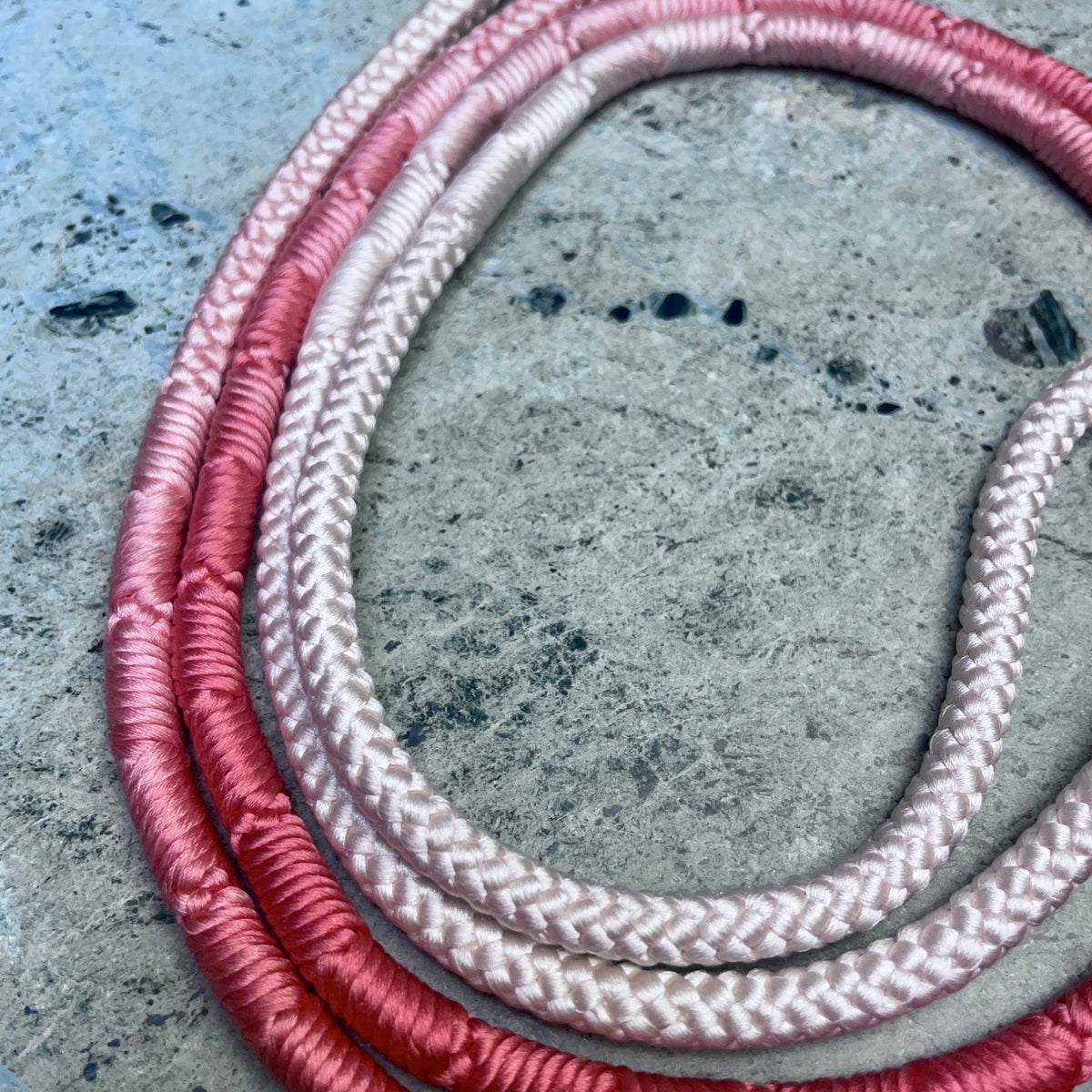 Obijime Belt Round Pink and White Ombre in Silk