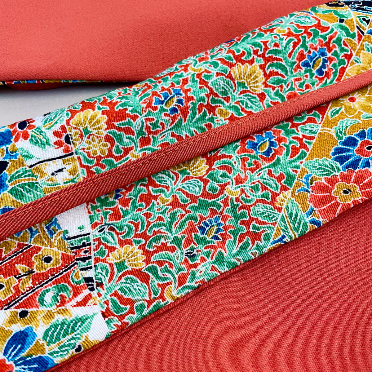 Asymmetrical Belt Made from Kimono Silk Fabric Jardin