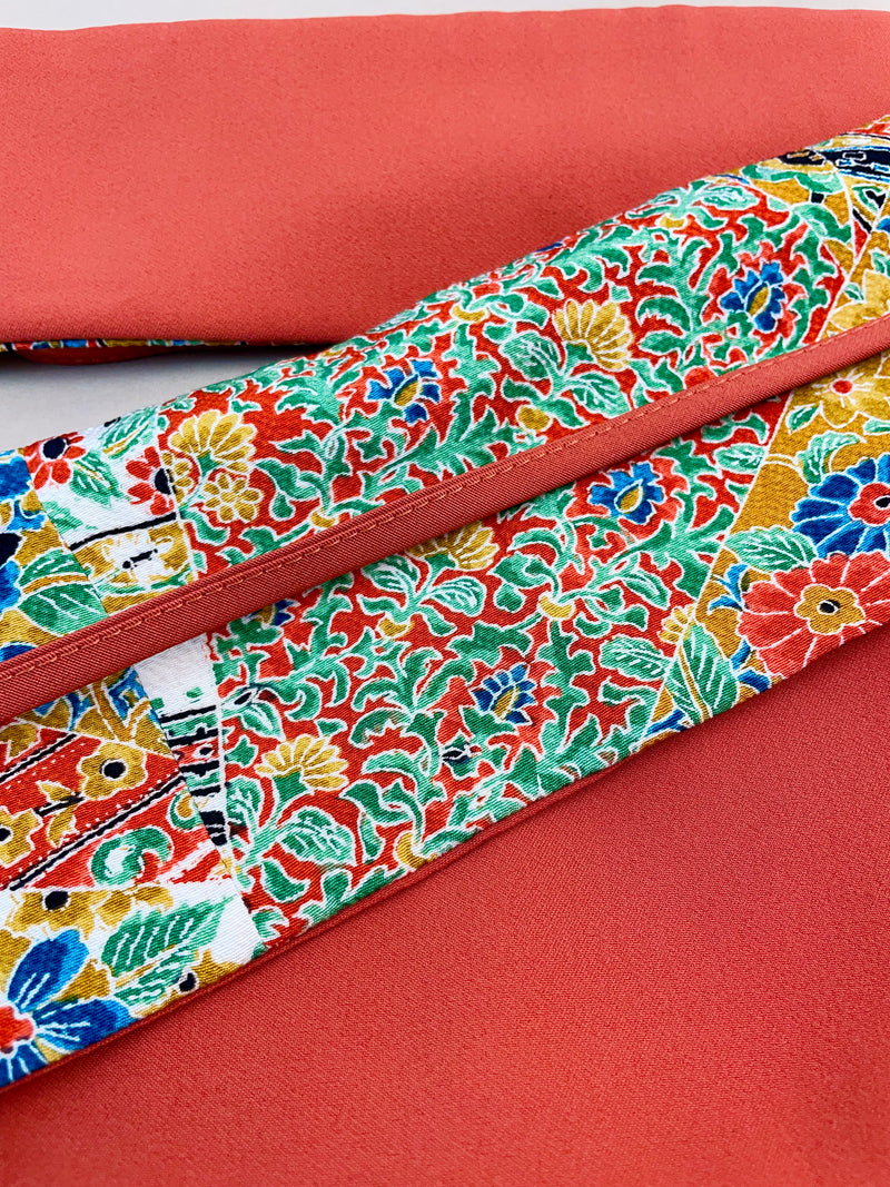 Asymmetrical Belt Made from Kimono Silk Fabric Jardin