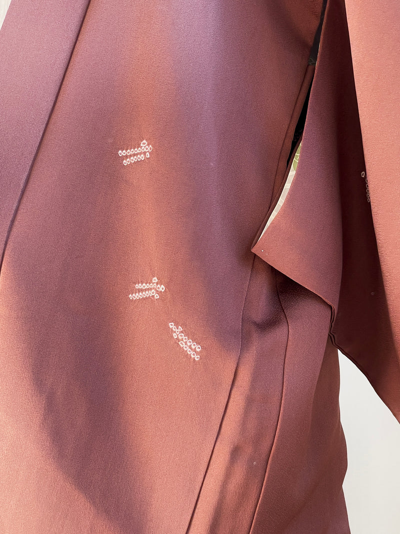 Haori Brown with Shibori Details in Silk