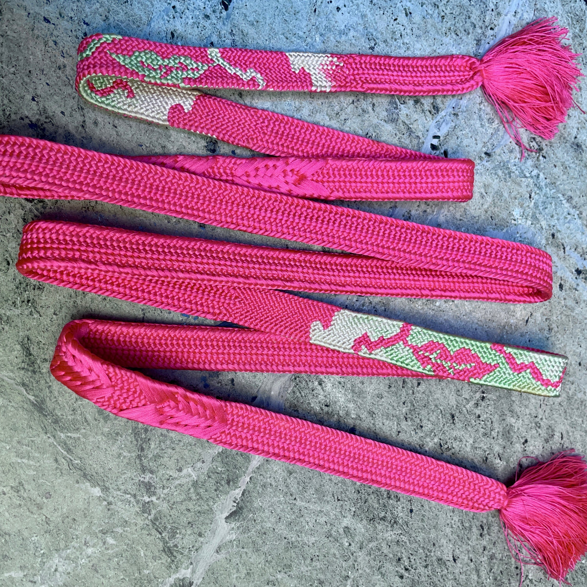 Obijime Belt Flat Hot Pink in Silk