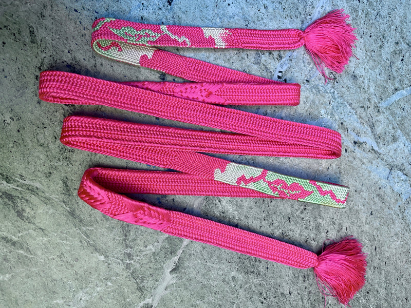 Obijime Belt Flat Hot Pink in Silk
