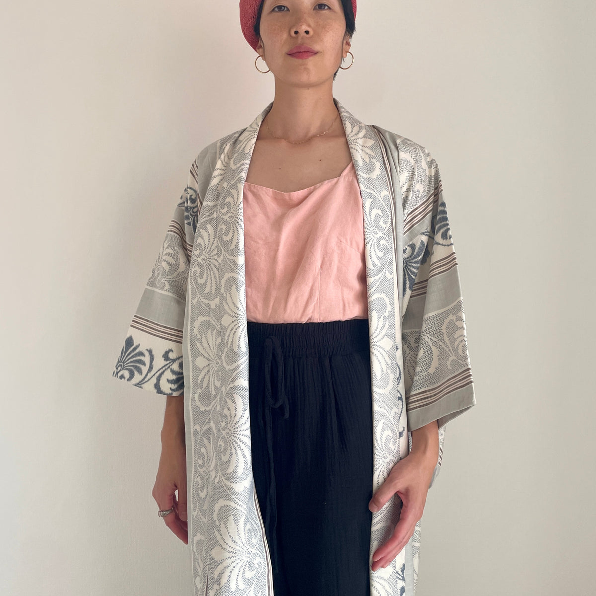 Haori Envelope Porcelain Blue Grey in Tsumugi Silk