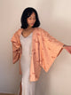 Haori Peach Pink with Shibori Leaves in Silk
