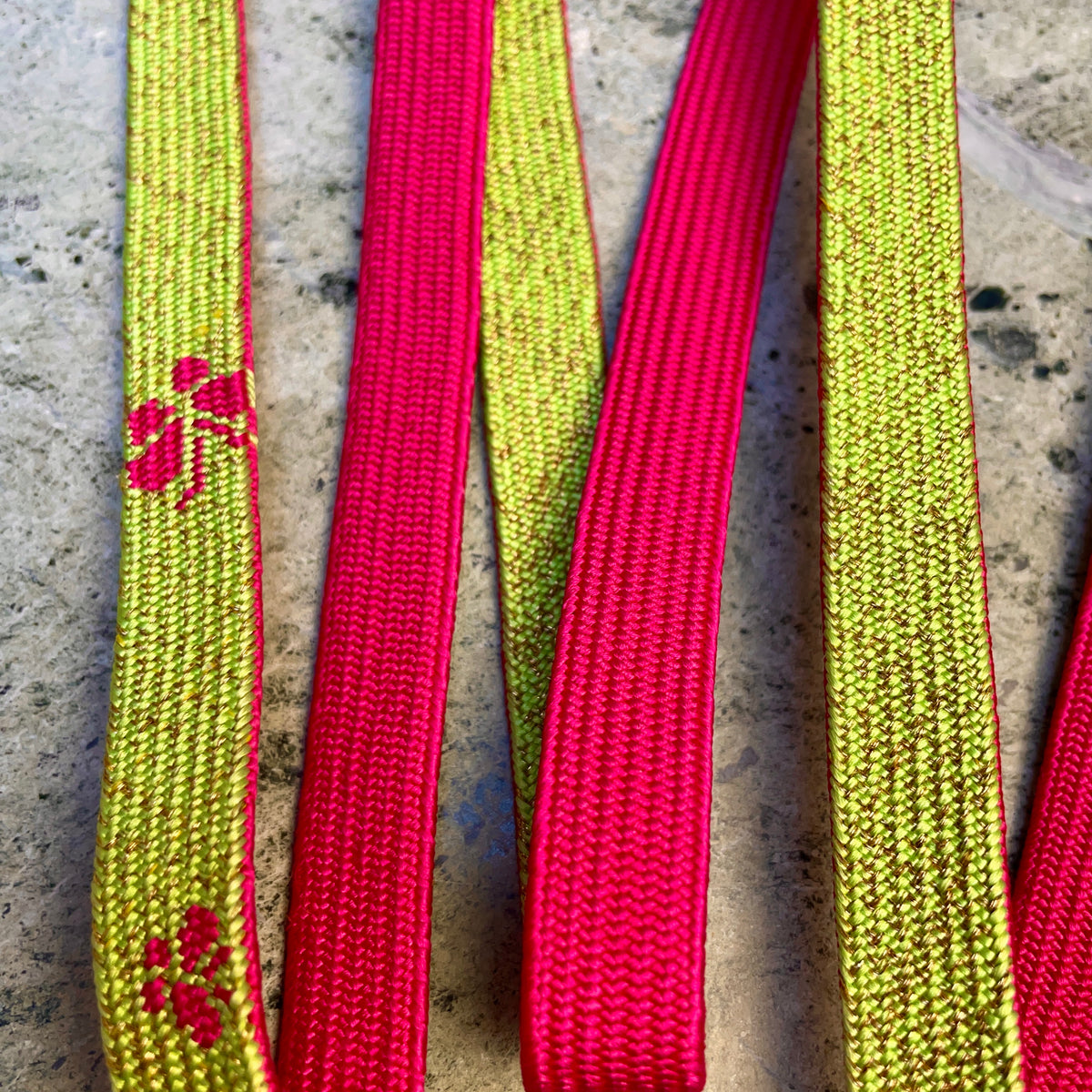 Obijime Belt Flat in Green Lime and Magenta in Silk