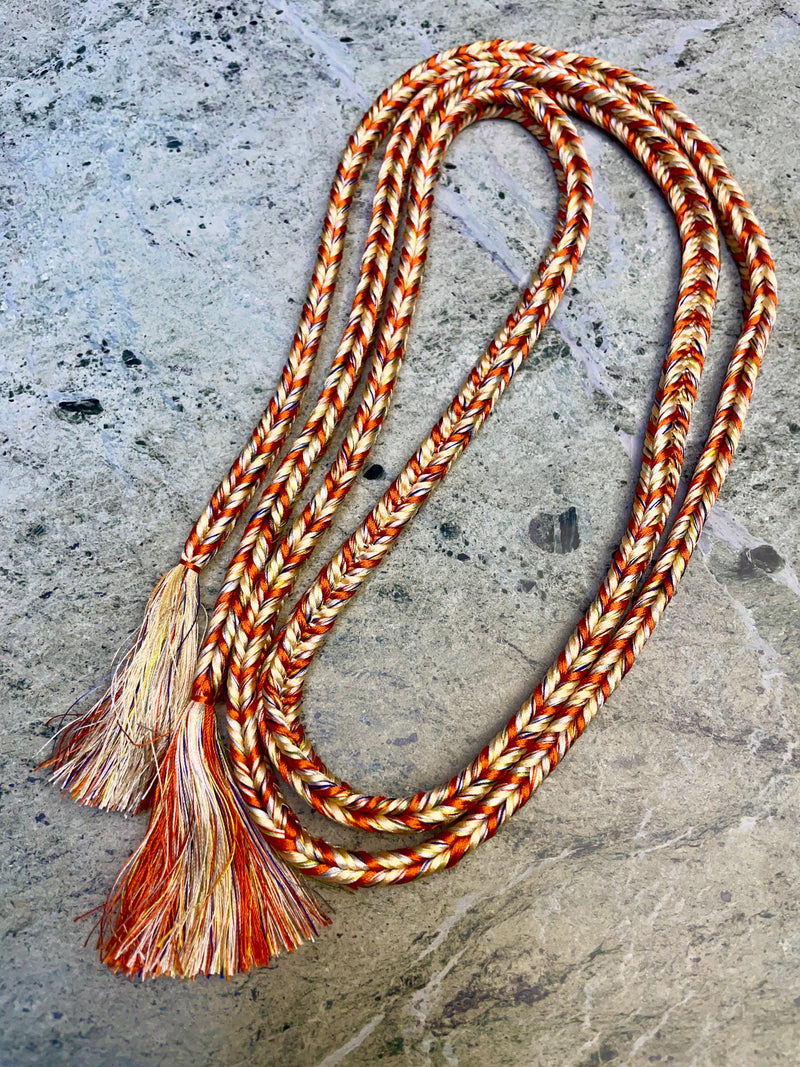 Obijime Belt Multicolored Braided in Silk
