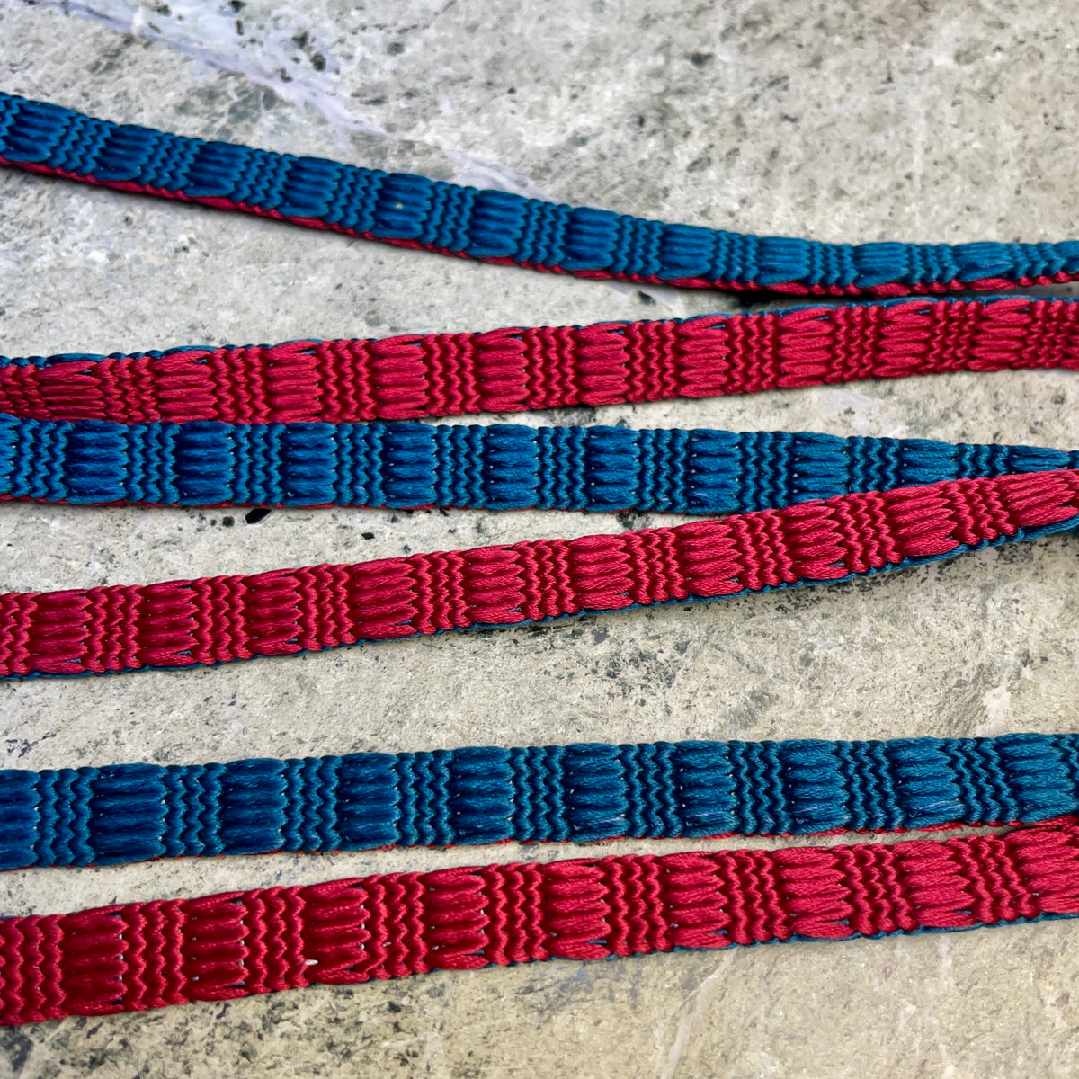 Obijime Belt Flat Red and Blue in Silk
