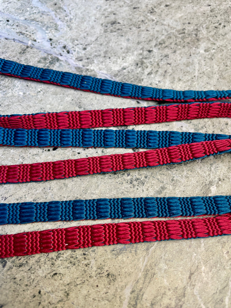 Obijime Belt Flat Red and Blue in Silk