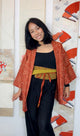 Haori Caramel Asahona Pattern with Textured SIlk