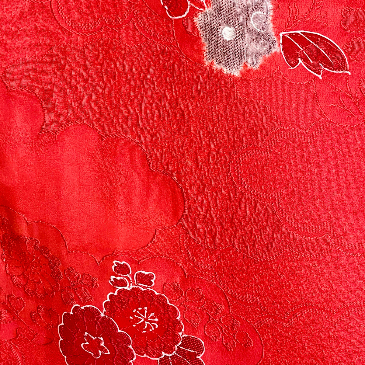 Haori Coral Pink with Hawaian Flowers in Silk