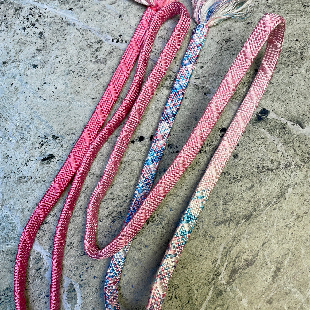 Obijime Belt Flat Blue and Pink Ombre in Silk