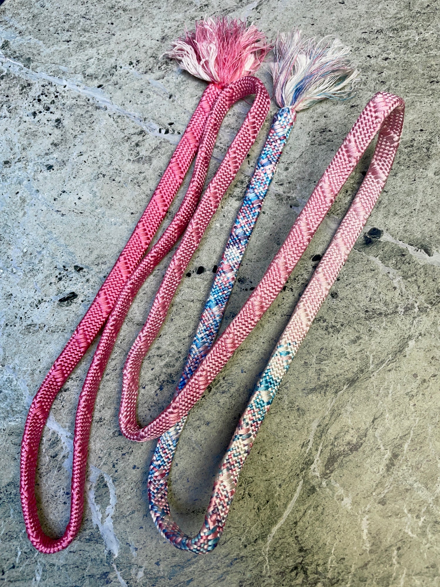 Obijime Belt Flat Blue and Pink Ombre in Silk