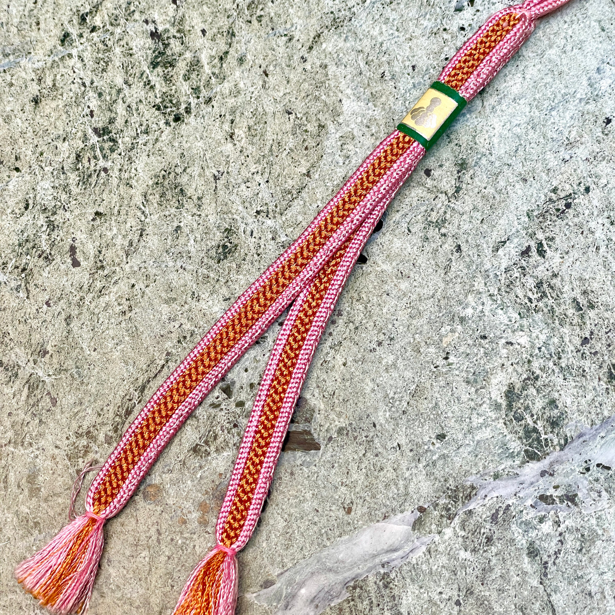 Haorihimo Belts Brown and Pink in Silk (set of 2)